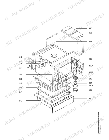 Взрыв-схема плиты (духовки) Aeg 4233V-W - Схема узла Oven